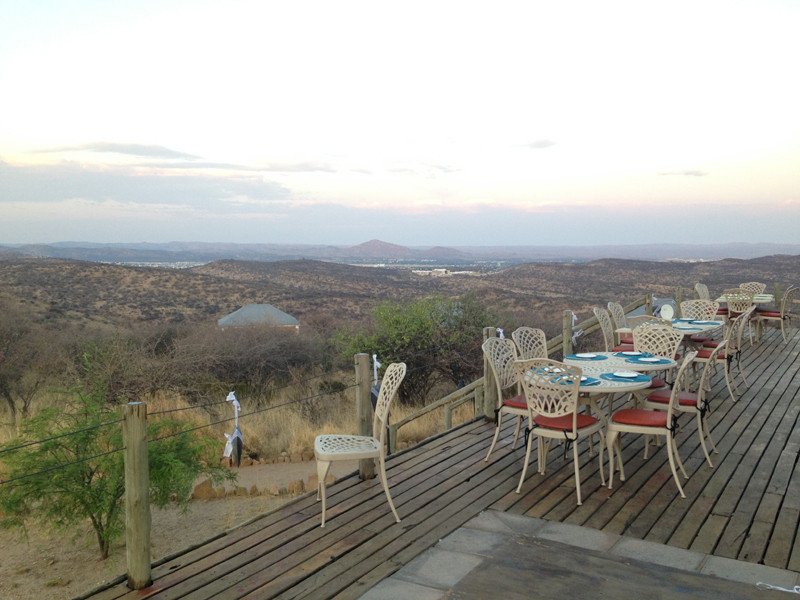 Our starting point is a lodge close to Windhoek with has fine views over the surrounding countryside….